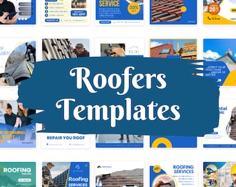 Roofers Social Media Templates, Roofers Instagram Templates, Roofers Canva Templates, Roofers Facebook Templates, Roofing Services