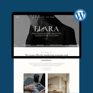 Homepage layout of Elara Divi WordPress website template