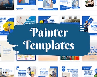 Painter Social Media Templates – 40 Canva Posts for Painting Contractors, House Painters & Home Improvement