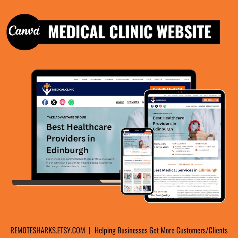 Clinic Canva Website Template