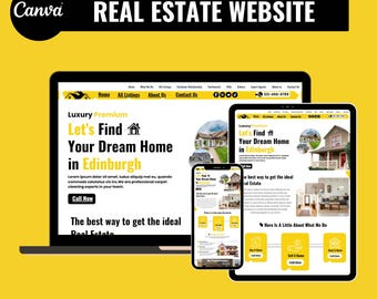 Real Estate Website Template for Canva – Easy-to-Edit Design, Publish in Minutes (Digital Download)