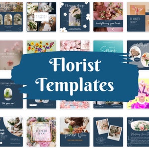 Florist Social Media Templates – Editable Canva Designs for Instagram & Facebook (1x1 Square, Digital Download)