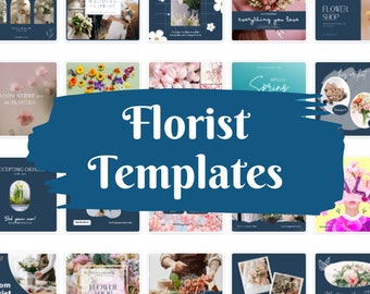 Florist Social Media Templates – 40 Canva Posts for Florists, Flower Shops & Floral Design Services