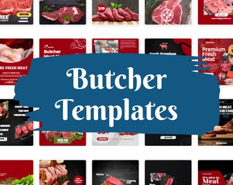 Butcher Shop Social Media Templates, Butcher Shop Instagram Templates, Butcher Shop Canva Templates, Butcher Shop Facebook Templates