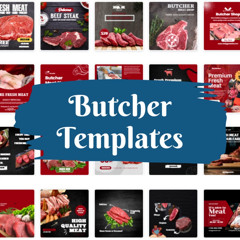 Butcher Shop Social Media Templates