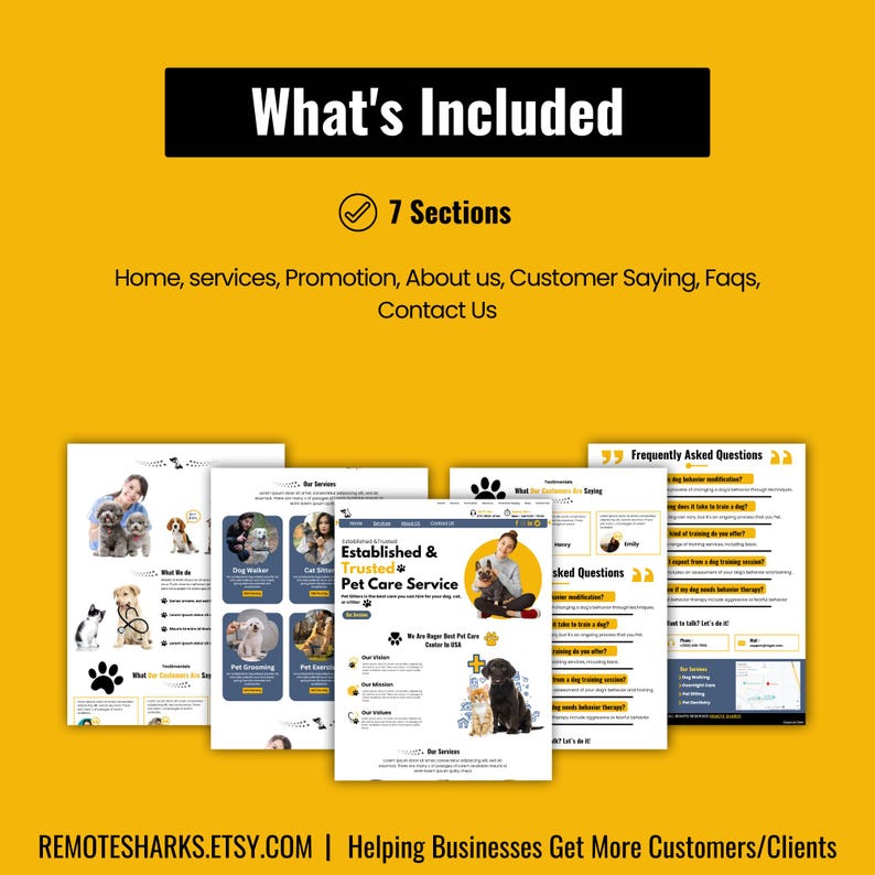 Pet Care Sales Page,