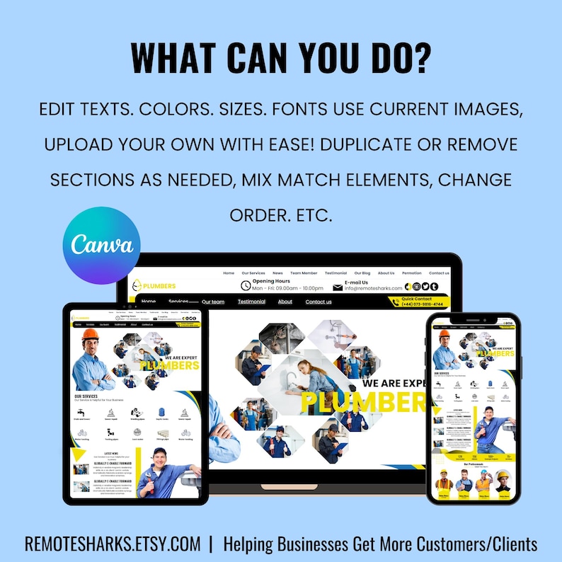 PLUMBER CANVA TEMPLATE,