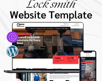 Locksmith Website Template – Divi WordPress Theme for Lock Repair, Key Cutting & Security Services