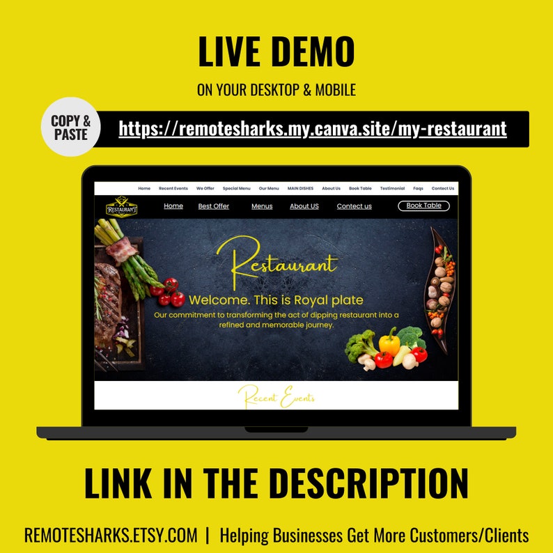 Restaurant Website Design live demo