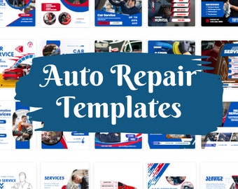 Auto Repair Shop Social Media Templates, Auto Repair Shop Instagram Templates, Auto Repair Shop Canva Templates, Auto Facebook Templates