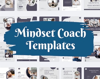 Mindset Coach Social Media Templates – Canva Designs for Instagram & Facebook (1x1 Square, Digital Download)