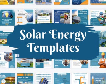 Solar Energy Social Media Templates – 40 Canva Posts for Solar Companies & PV Installation Services