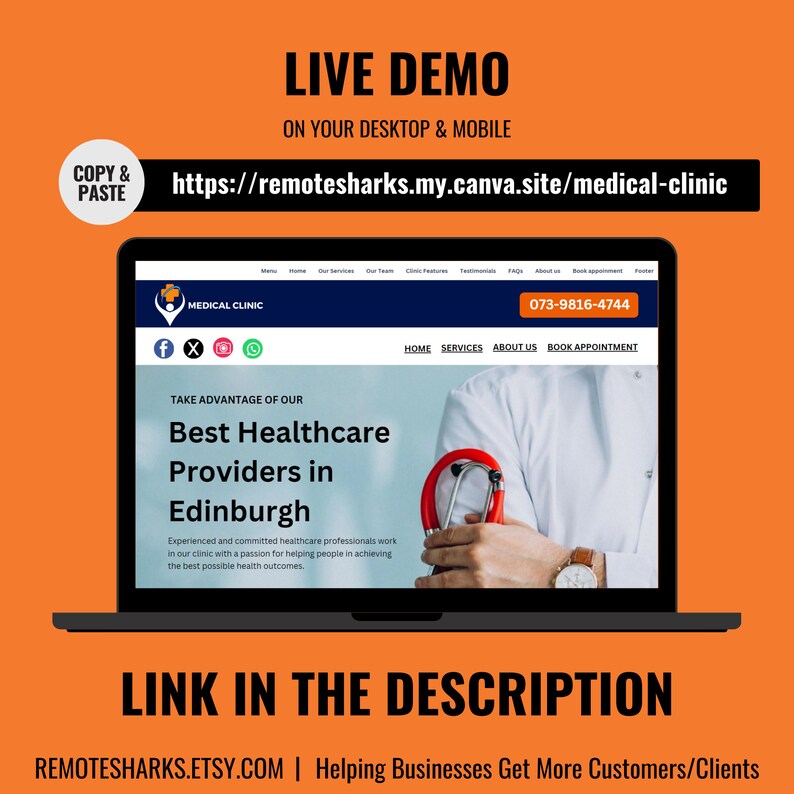 Healthcare Canva Website Template