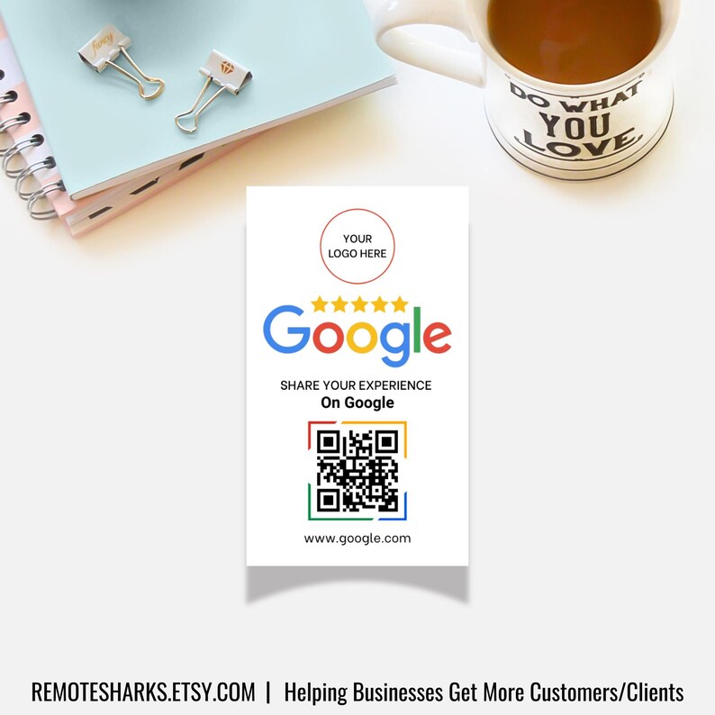 Google Review Card – Editable QR Code Feedback & Rating Sign (canva ...