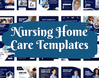 Nursing Homecare Social Media Templates, Nursing Homecare Instagram Templates, Nursing Homecare Canva Templates, Homecare Facebook Templates