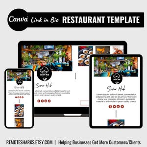 Restaurant Link in Bio Template, Canva Mini Website Design, Editable Instagram Bio Link Page, Linktree Alternative, Link in Bio Website