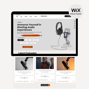 Podcast WIX Website Template - Modernes Podcast Webdesign für Shows, Hosts & Macher