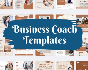 Business Coach Social Media Templates – Canva Designs for Instagram & Facebook (1x1 Square, Digital Download)