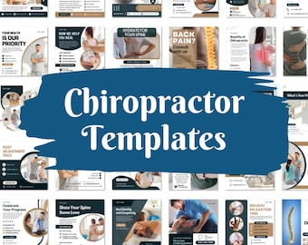 Chiropractor Social Media Templates – Editable Canva Designs for Instagram & Facebook (1x1 Square, Digital Download)