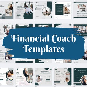 Financial Coach Social Media Templates, Financial Coach Instagram Templates, Financial Canva Templates, Financial Coach Facebook Templates