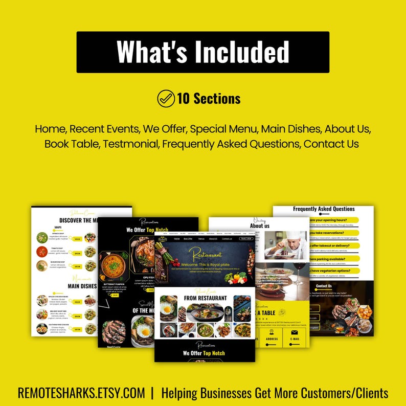 Restaurant CANVA Website Template
