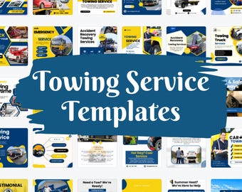 Towing Social Media Templates – 40 Canva Posts for Tow Truck, Roadside & Recovery Services
