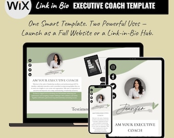 WIX Executive Coach Instagram Bio Link Page - Mini Website Template (Digital Transfer)