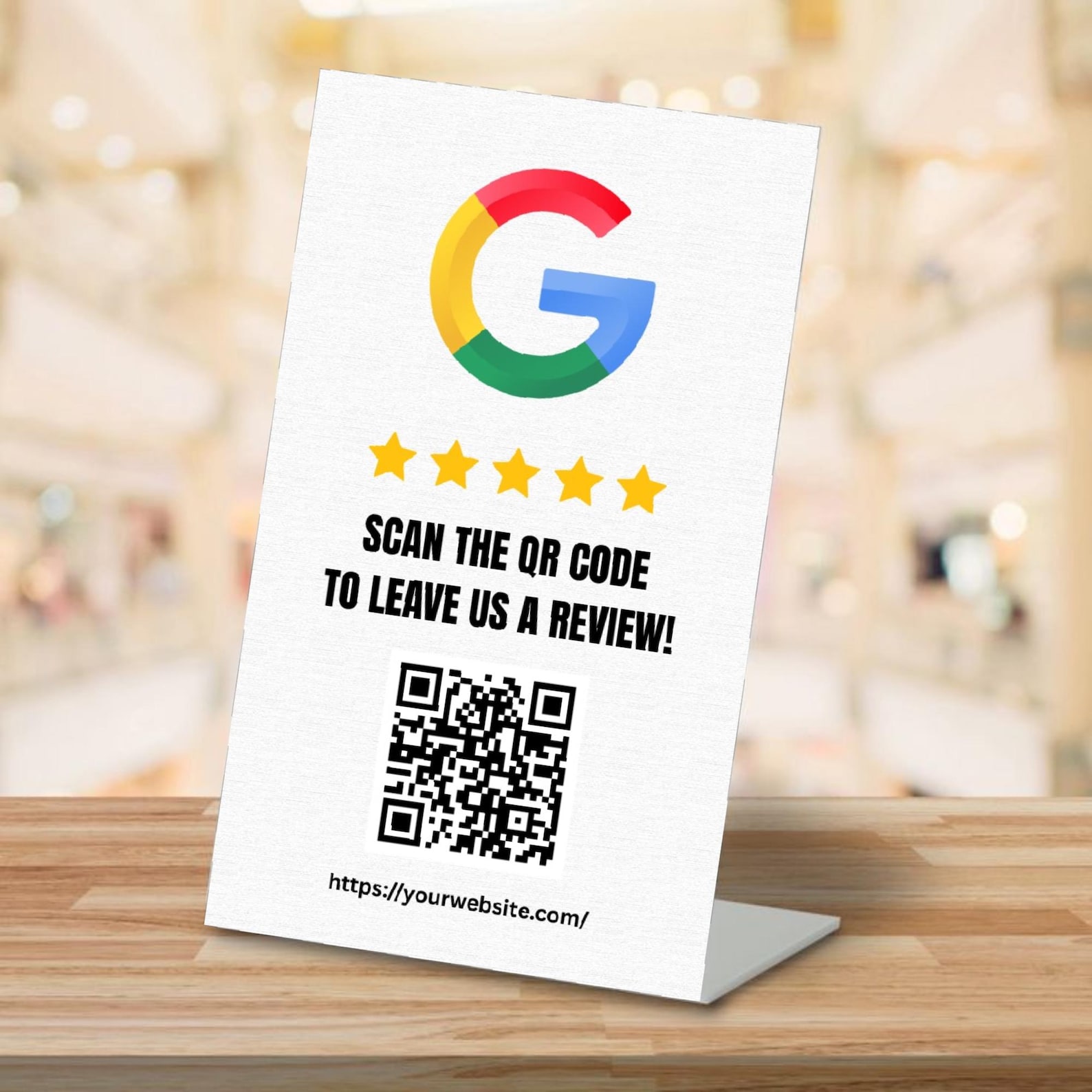 Google Review Card – Editable QR Code Feedback & Rating Sign (canva ...