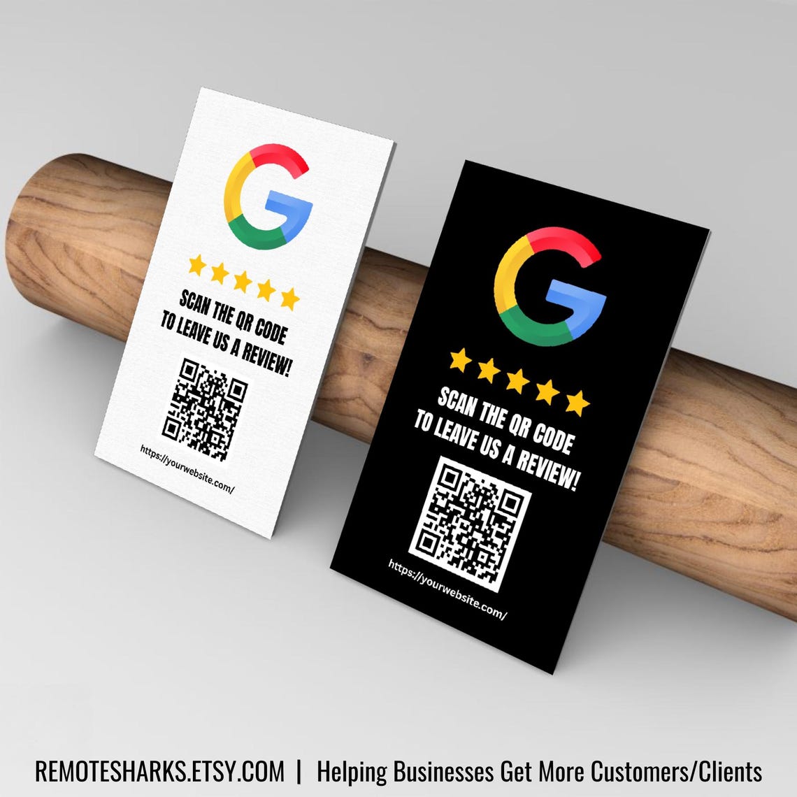 Google Review Card – Editable QR Code Feedback & Rating Sign (canva ...