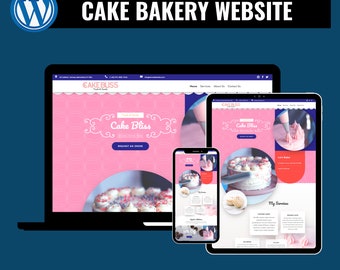 Cake Bakery Website Template for WordPress – Divi Theme with Fast Setup (Digital Download)