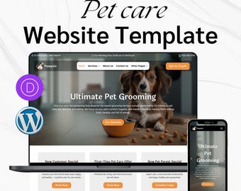 Pet Grooming Website Template – Divi WordPress Theme for Groomers, Pet Training & Adoption Services