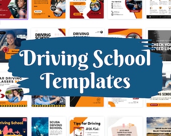 Driving School Social Media Template, Driving School Instagram Template, Driving School Canva Template, Driving Instructor Facebook Template