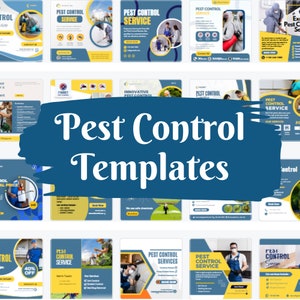 Pest Control Social Media Templates – Canva Designs for Instagram & Facebook (1x1 Square, Digital Download)