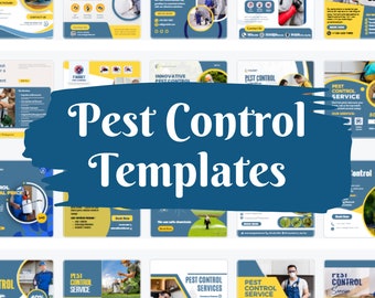 Pest Control Social Media Templates – Canva Designs for Instagram & Facebook (1x1 Square, Digital Download)
