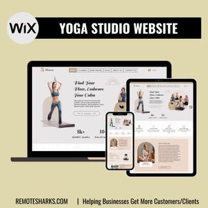 Yoga Wix Website Template – Yoga Coach, Studio and Wellness Instructor Web Design (Digital Transfer)
