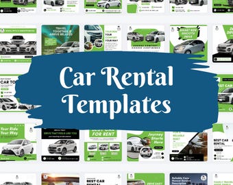 Car Rental Social Media Templates - Canva Instagram and Facebook Posts for Car Hire Services