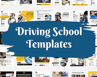 Driving School Social Media Templates – 40 Canva Posts for Instructors & Driving Academies