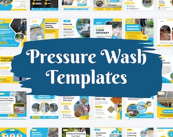 Pressure Washing Social Media Templates – 40 Canva Posts for Power Wash & Exterior Cleaning Services