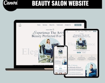 Salon Website Template for Canva – Easy-to-Edit Design, Publish in Minutes (Digital Download)