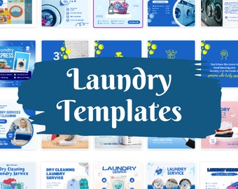 Laundry Social Media Templates, Laundry Instagram Templates, Laundry Canva Templates, Laundry Facebook Templates, Dry Cleaning Templates