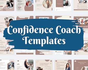 Confidence Coach Social Media Templates – Canva Designs for Instagram & Facebook (1x1 Square, Digital Download)