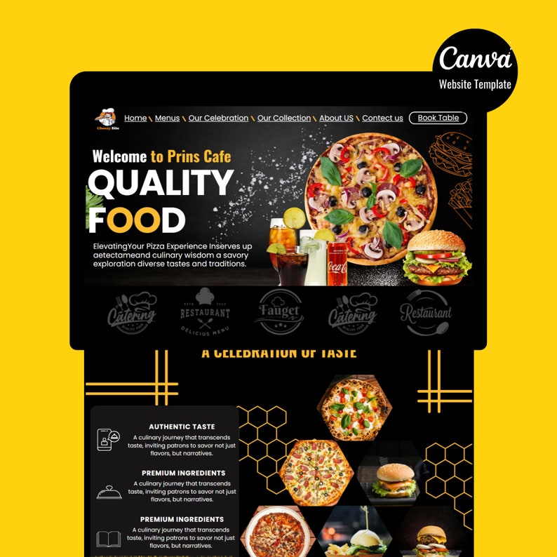 PIZZA SALES PAGE, CANVA WEBSITE DESIGN
