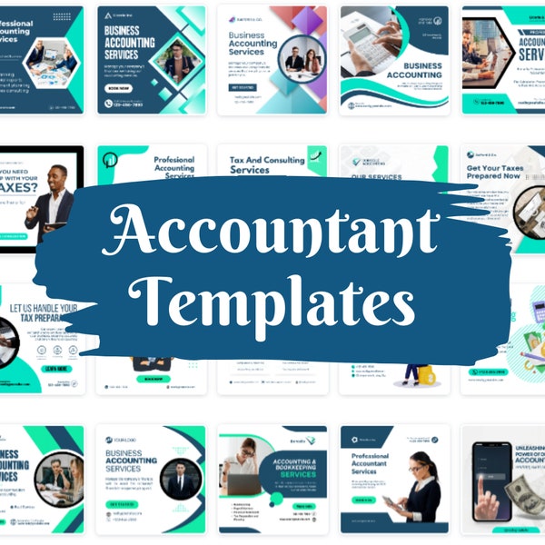 Accountant Social Media Templates, Accountant Instagram Templates, Accountant Canva Templates, Accountant Facebook Templates