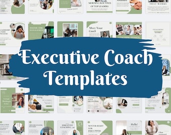 Executive Coach Social Media Templates – Canva Designs for Instagram & Facebook (1x1 Square, Digital Download)