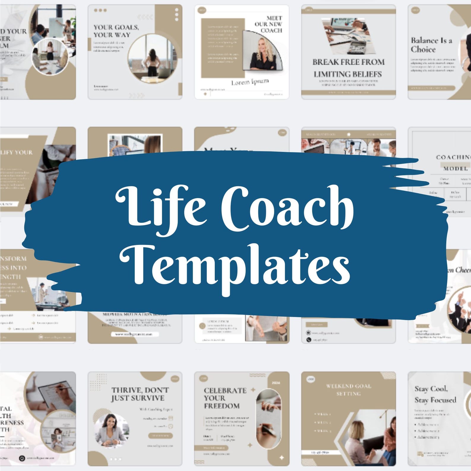 Life Coach Social Media Templates – Canva Designs for Instagram ...