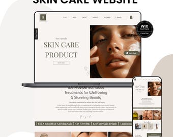 Skincare Wix Template – Website Design for Skincare Brands, Beauty Clinics & Aestheticians