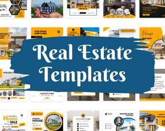 Real Estate Social Media Templates, Real Estate Instagram Templates, Real Estate Canva Templates, Real Estate Facebook Templates