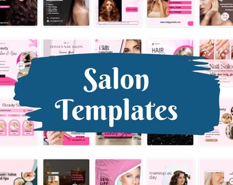 Salon Social Media Templates, Salon Social Media Post Templates, Salon Instagram Templates, Salon Canva Templates, Salon Facebook Templates