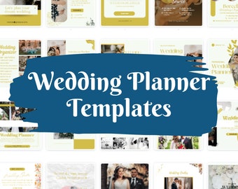 Wedding Planner Social Media Templates – Canva Designs for Instagram & Facebook (1x1 Square, Digital Download)
