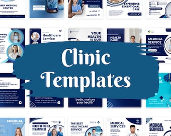Healthcare Clinic Social Media Templates, Healthcare Instagram Templates, Healthcare Canva Templates, Healthcare Clinic Facebook Templates